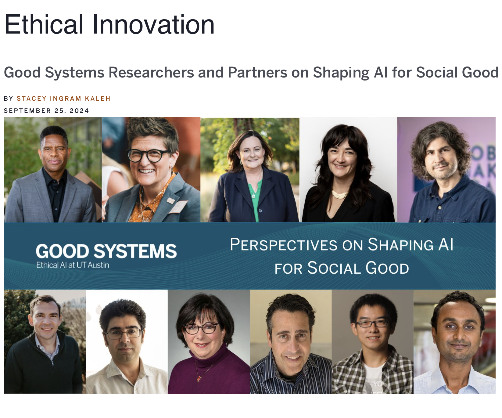 Advisor Nancy Morgan featured in UT Austin article on shaping AI for social good