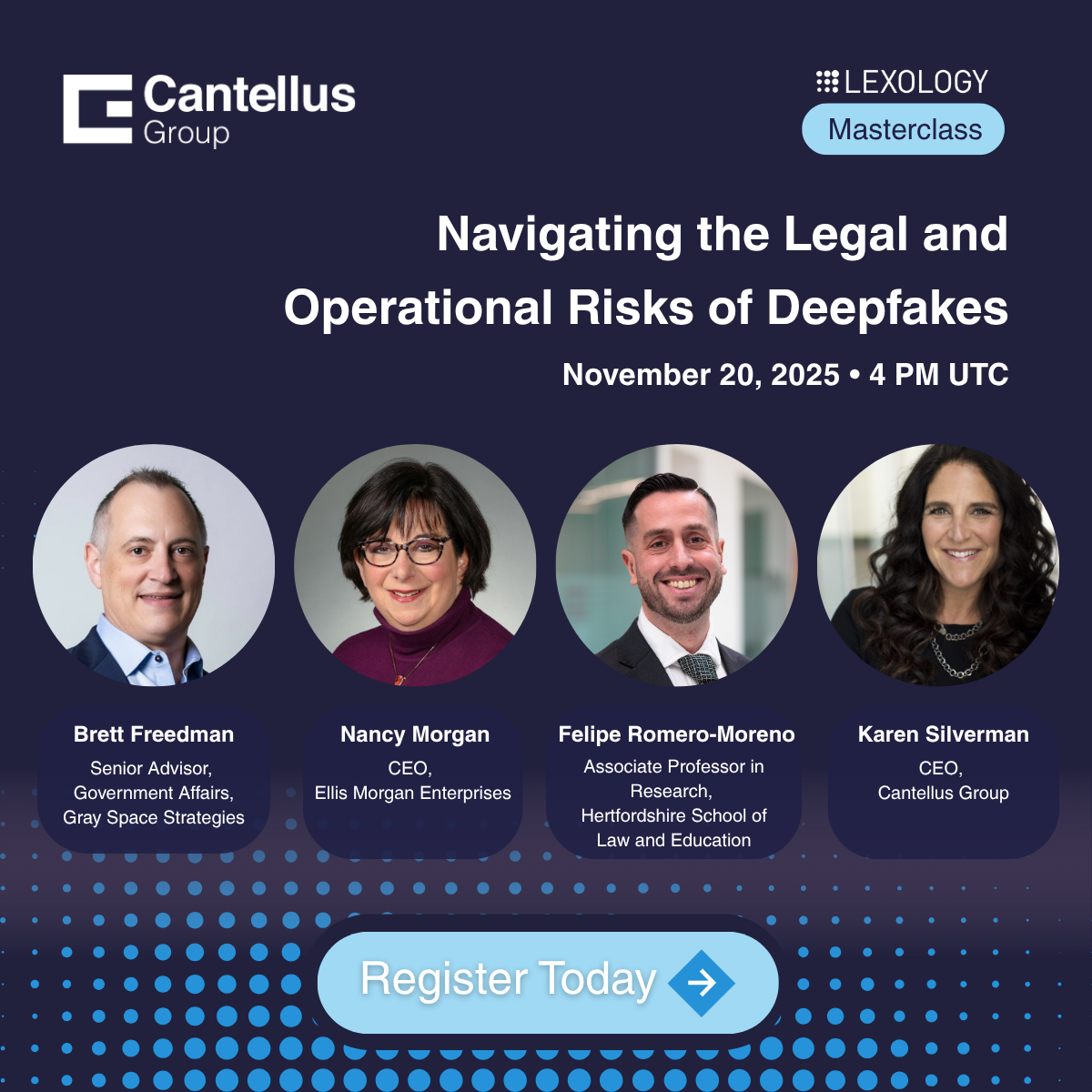 Join Cantellus for 'Navigating the Legal and Operational Risks of Deepfakes' Webinar
