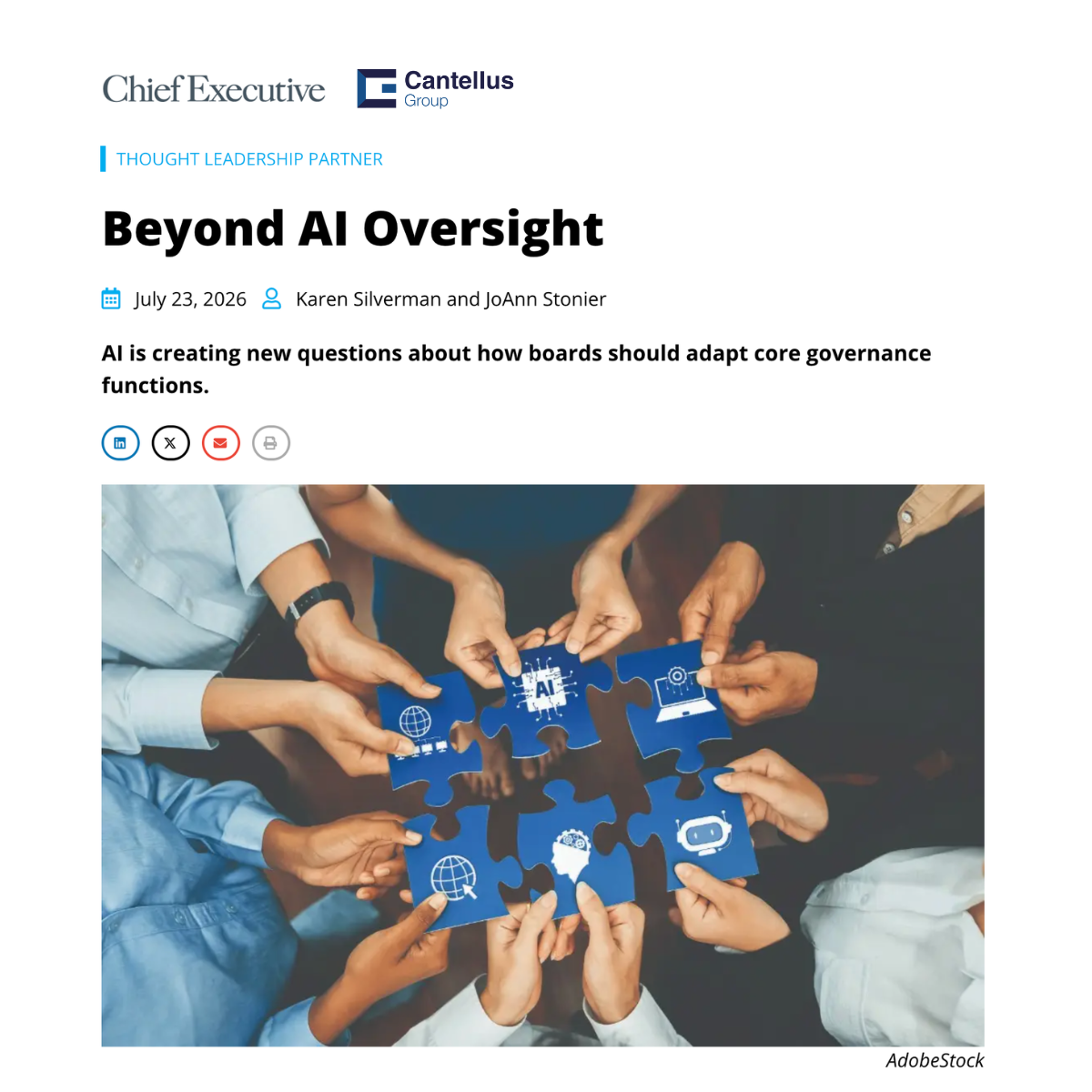Beyond AI Oversight - Article by JoAnn Stonier and Karen Silverman